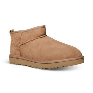 NEW UGG Bootie Classic Ultra Mini Boots Womens 9 Tan Suede Winter Cozy Fur